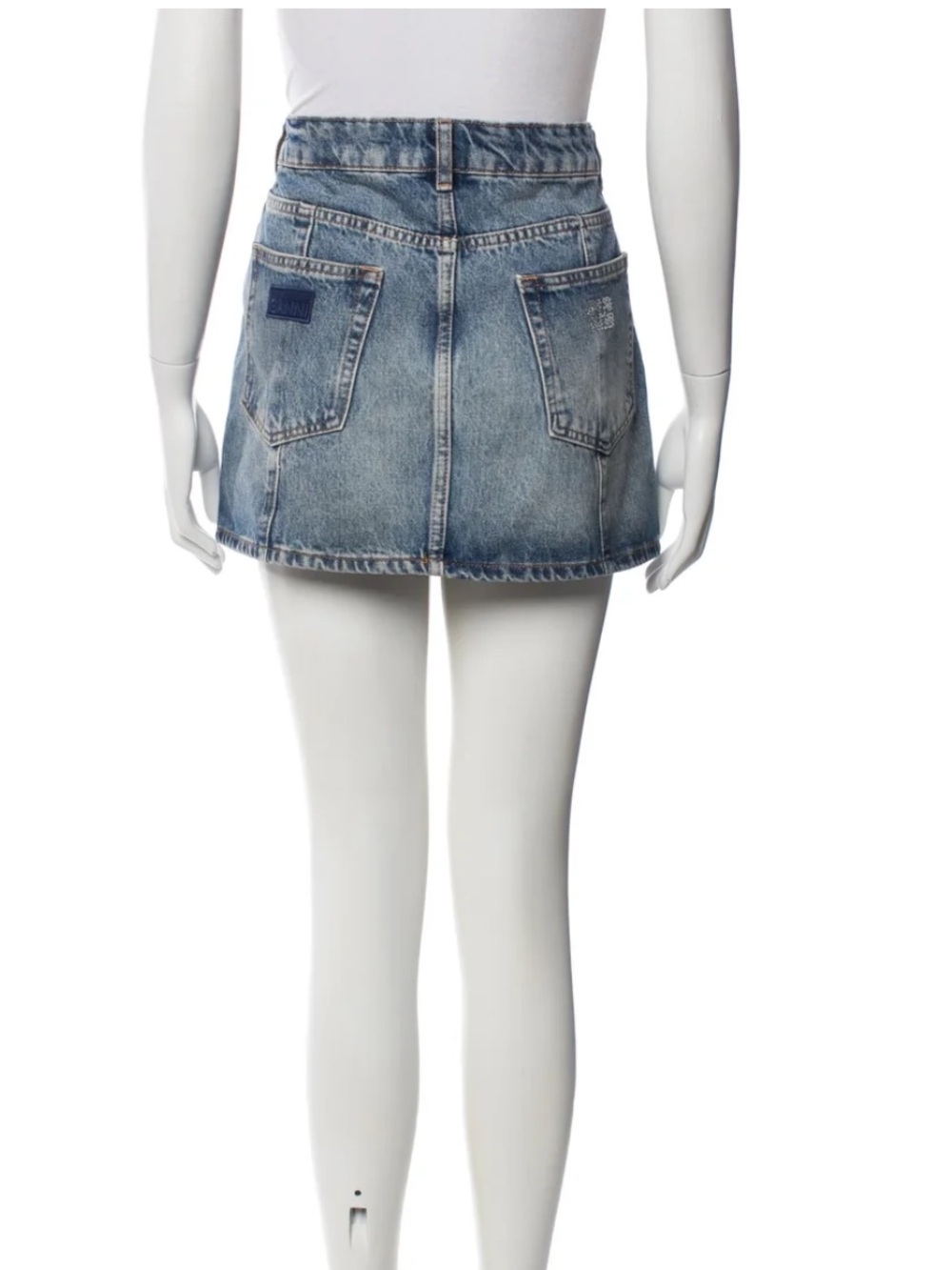 Ganni Blue Denim Mini Skirt